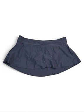 Kona Sol Gray Sporty Modest Swim Skirt Bikini Bottom Women's Size M